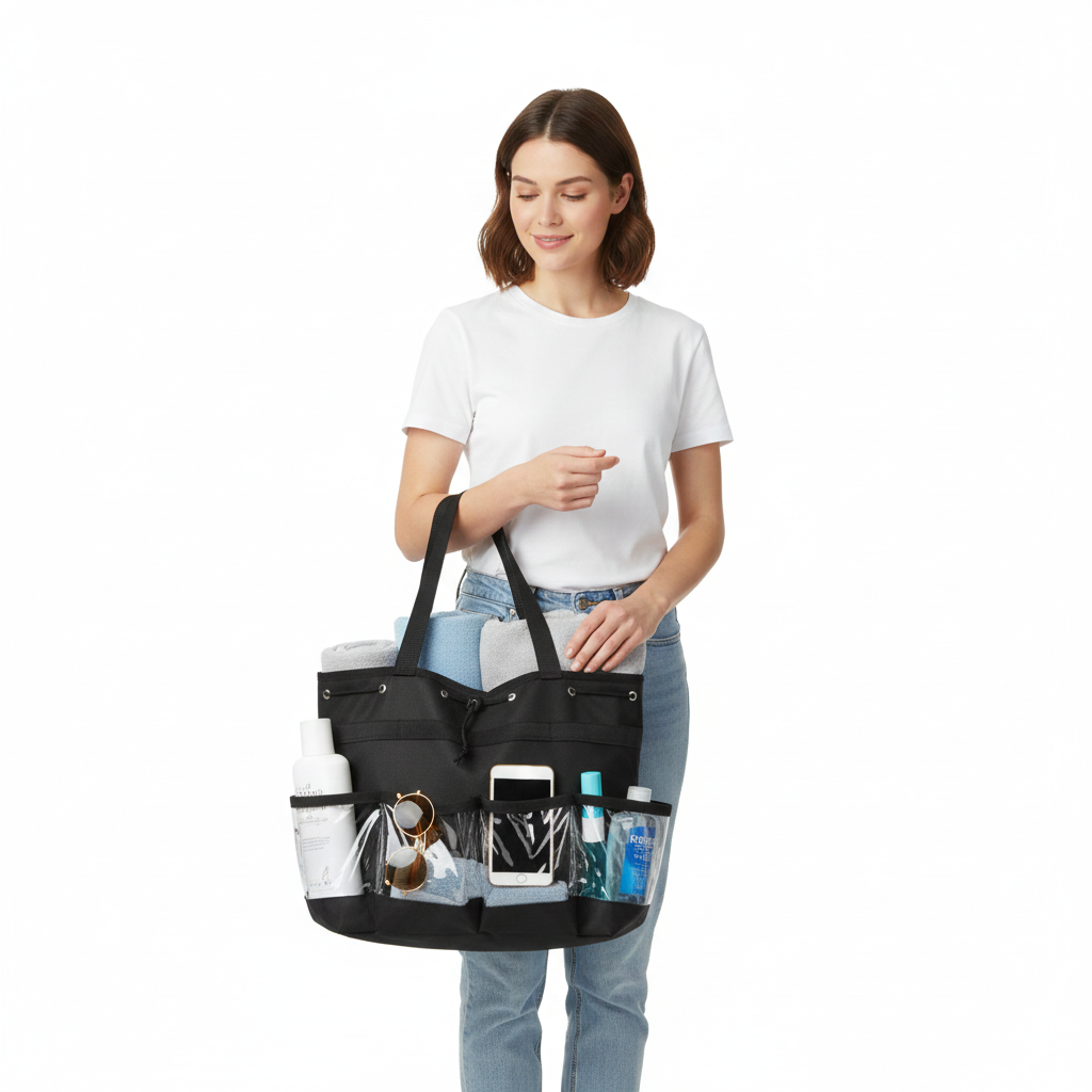 CUBETASTIC 2-Piece Hairstylist Travel Bag Set: Large Capacity, Heat Resistant, Professional Makeup & Waterproof Shower Bag